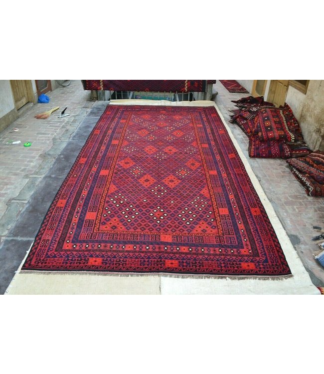 Handgewebte Orientalisch Wolle Kelim Teppich 450x260 cm