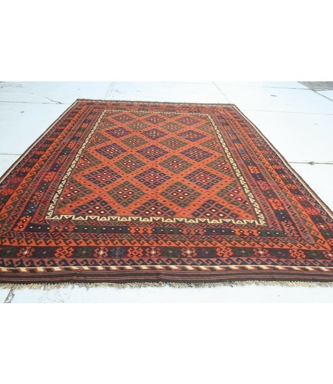 Handgewebte Orientalisch Wolle Kelim Teppich 403x250 cm