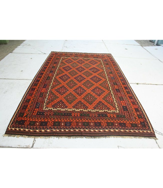 Handgewebte Orientalisch Wolle Kelim Teppich 403x250 cm