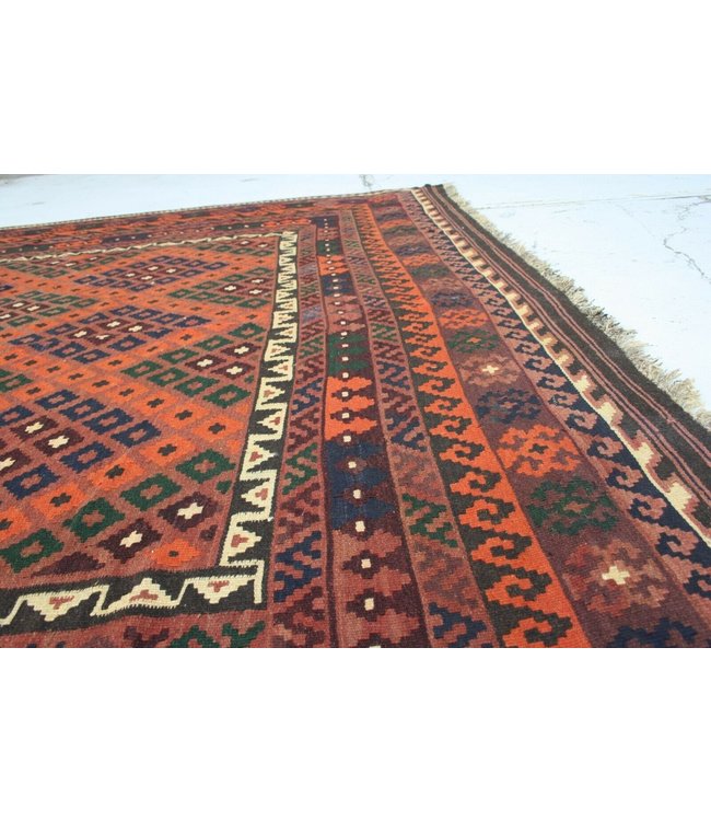 Handgemaakt Oosters Kelim Wol Vloerkleed 403x250 cm