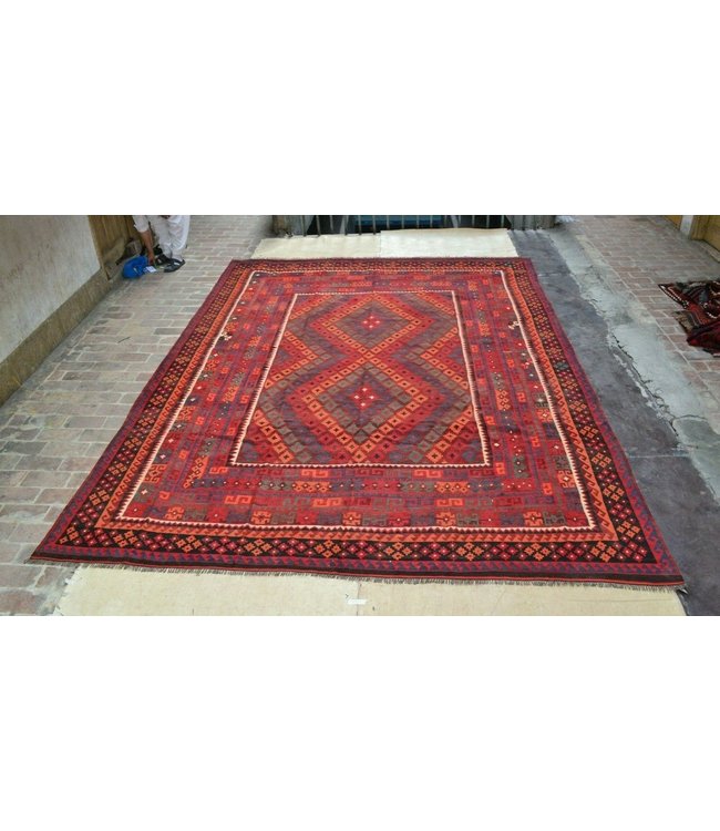 Hand Woven Afghan Wool Kilim Area Rug 392x296 cm