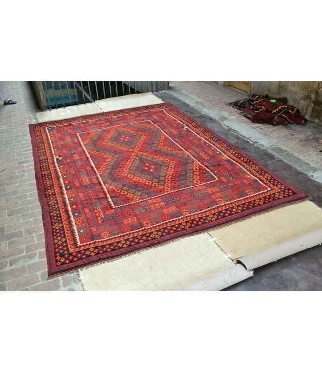 Handgewebte Orientalisch Wolle Kelim Teppich 392x296 cm
