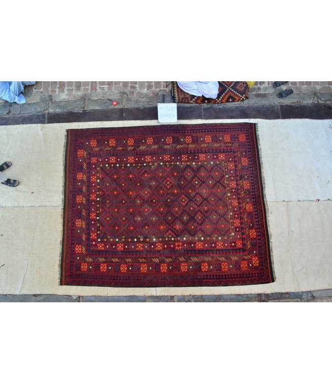 Hand Woven Afghan Wool Kilim Area Rug 304 x 246 cm