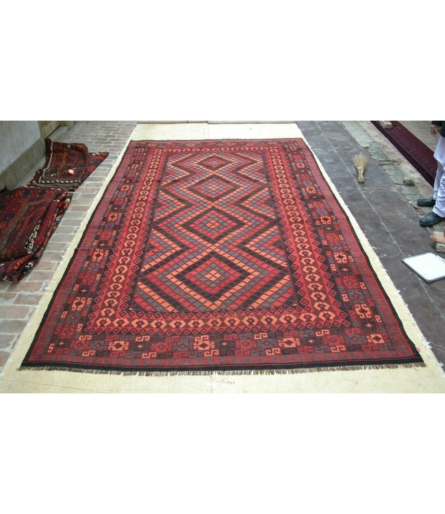 Hand Woven Afghan Wool Kilim Area Rug 393x240 cm