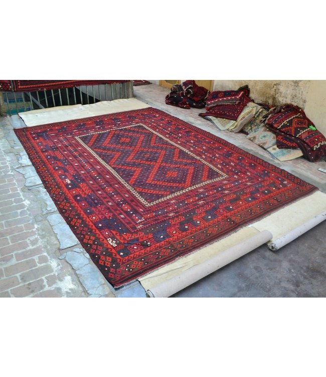 Handgemaakt Oosters Kelim Wol Vloerkleed 413 x 300 cm