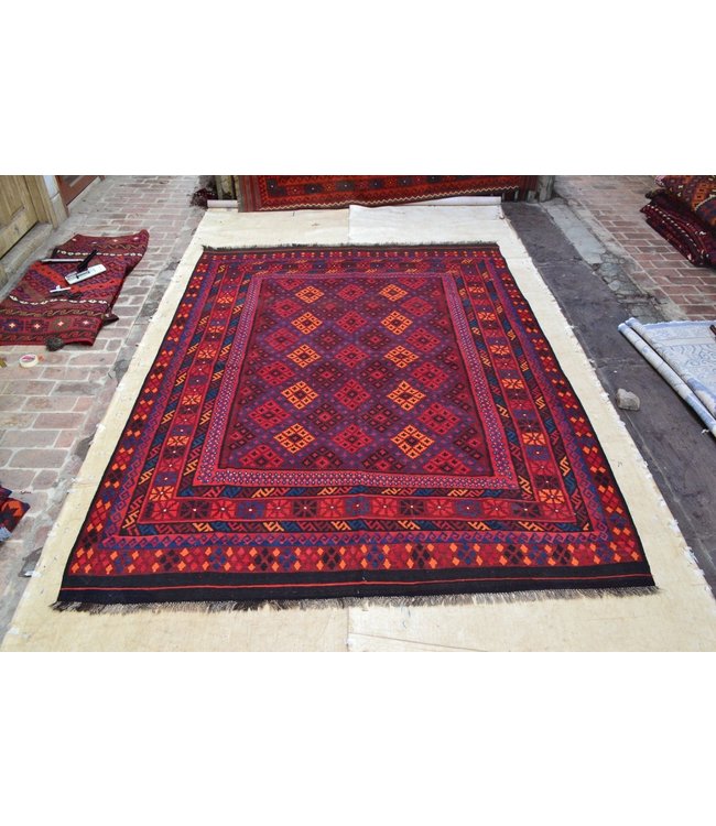 Hand Woven Afghan Wool Kilim Area Rug 305 x 229 cm