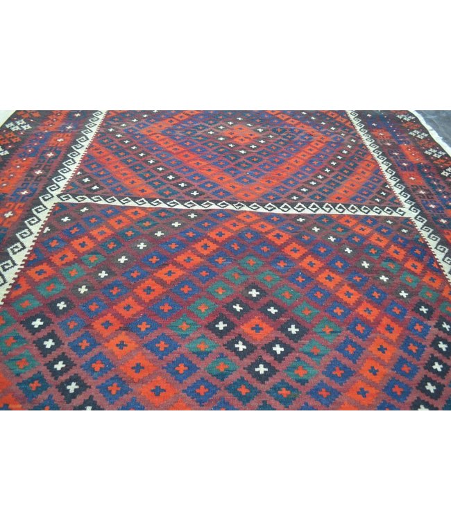 Handgewebte Orientalisch Wolle Kelim Teppich 360x241 cm