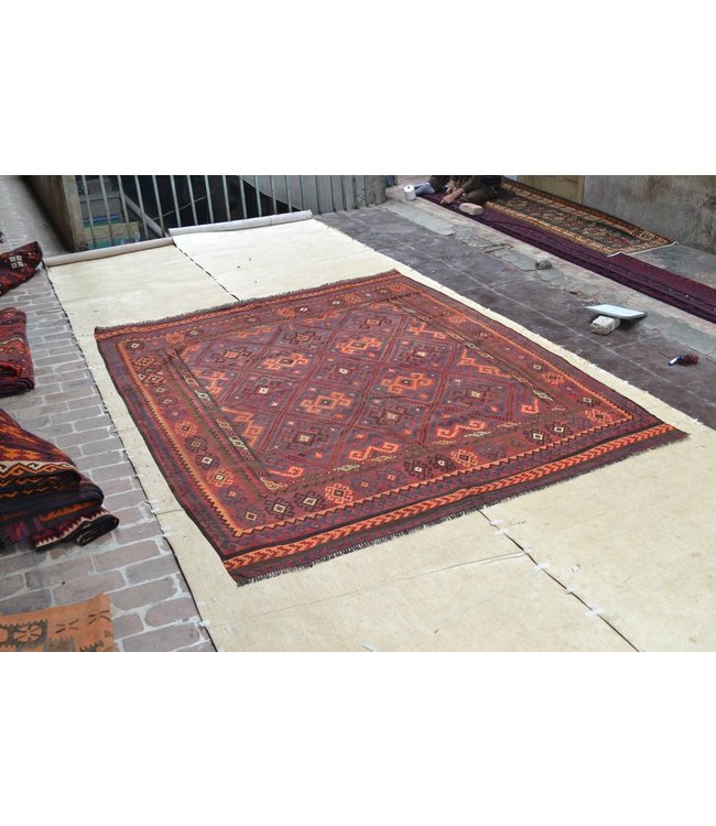 Handgewebte Orientalisch Wolle Kelim Teppich 293 x 236 cm