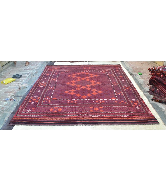 Handgewebte Orientalisch Wolle Kelim Teppich 354 x 284 cm