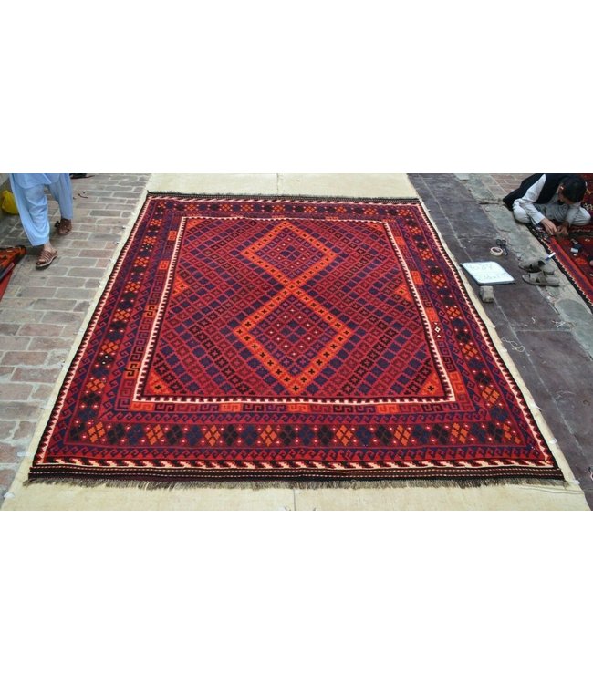 Hand Woven Afghan Wool Kilim Area Rug 316 x 254 cm