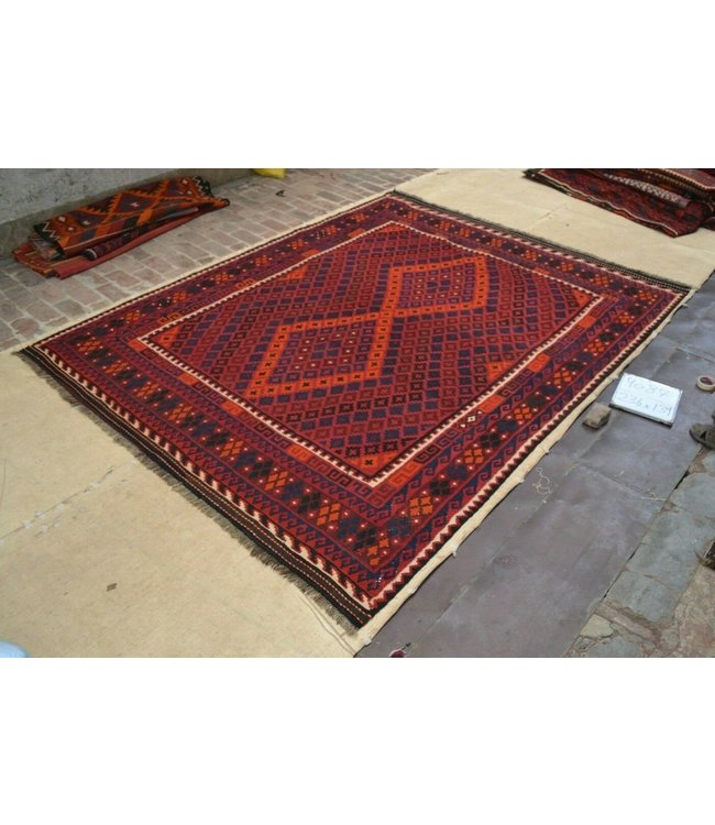 Handgemaakt Oosters Kelim Wol Vloerkleed 316 x 254 cm