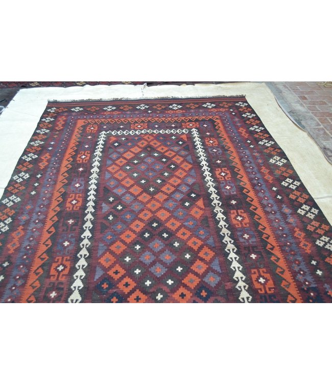 Handgemaakt Oosters Kelim Wol Vloerkleed 340 x 201 cm