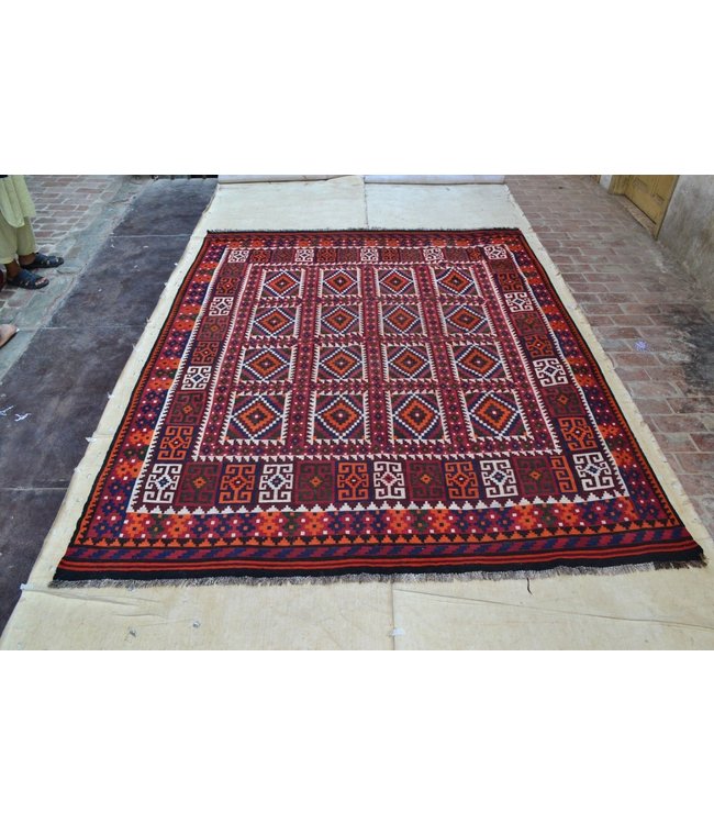 Handgewebte Orientalisch Wolle Kelim Teppich 303 x 244 cm