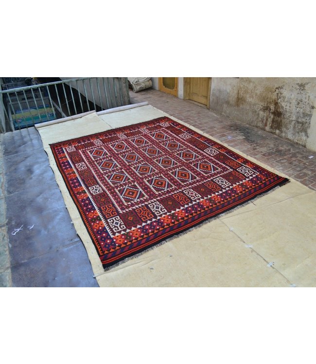 Hand Woven Afghan Wool Kilim Area Rug 303 x 244 cm