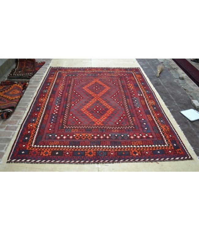 Handgemaakt Oosters Kelim Wol Vloerkleed 315 x 243 cm