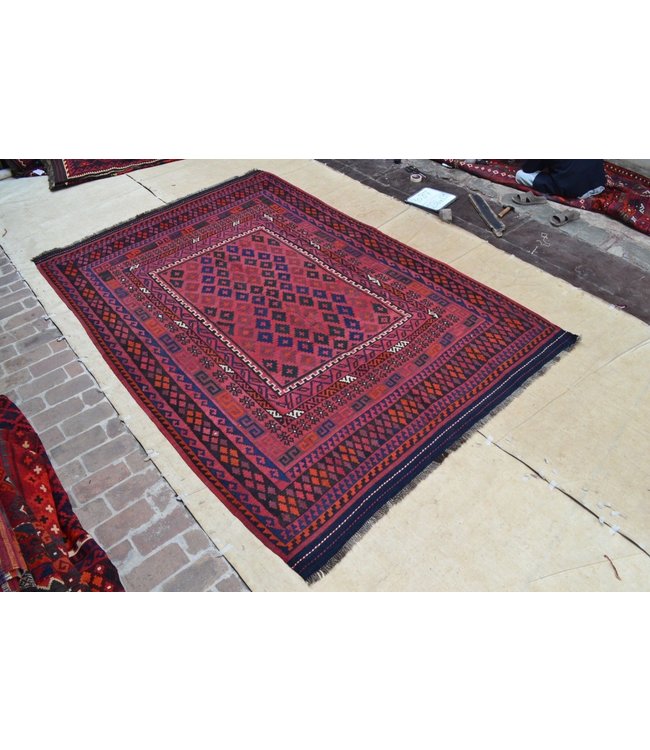 Hand Woven Afghan Wool Kilim Area Rug 307 x 206 cm