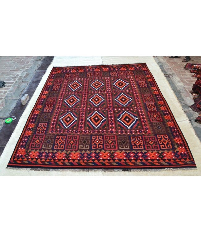 Hand Woven Afghan Wool Kilim Area Rug 306 x 234 cm