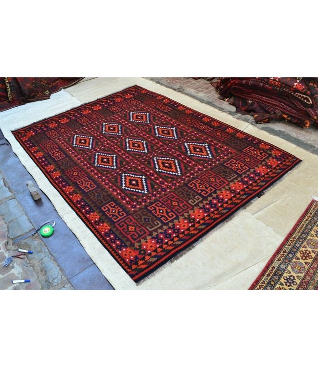 Hand Woven Afghan Wool Kilim Area Rug 306 x 234 cm