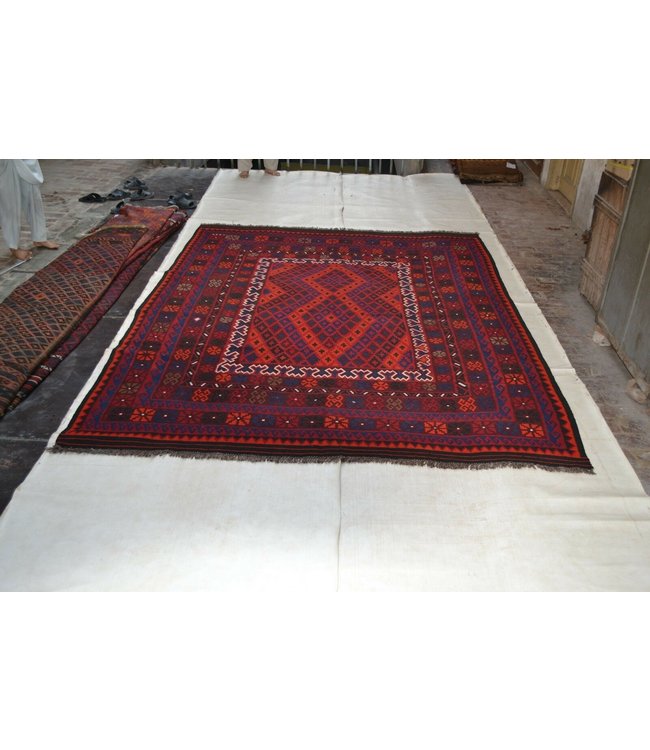 Hand Woven Afghan Wool Kilim Area Rug 320 x 244 cm