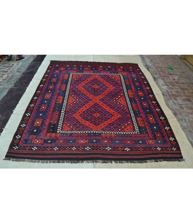 Handgemaakt Oosters Kelim Wol Vloerkleed 300 x 232 cm