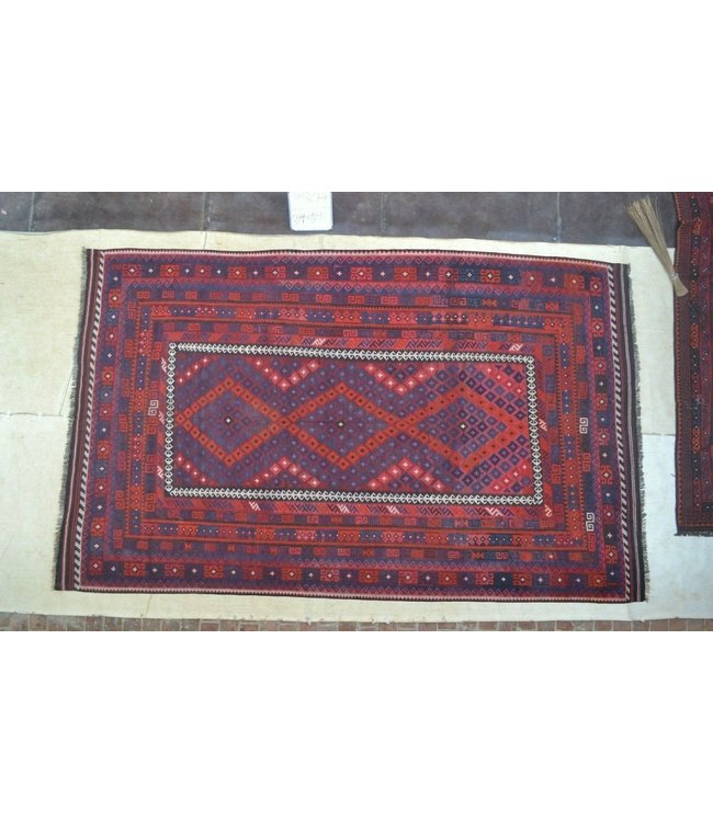 Hand Woven Afghan Wool Kilim Area Rug 394 x 241 cm