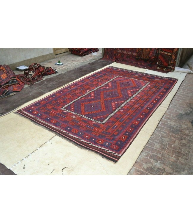 Handgewebte Orientalisch Wolle Kelim Teppich 394 x 241 cm