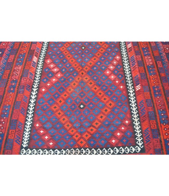 Hand Woven Afghan Wool Kilim Area Rug 394 x 241 cm