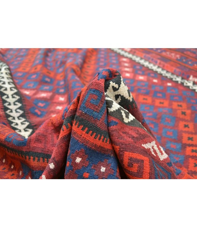 Hand Woven Afghan Wool Kilim Area Rug 394 x 241 cm