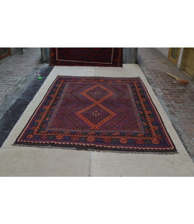 Hand Woven Afghan Wool Kilim Area Rug 303 x 235 cm