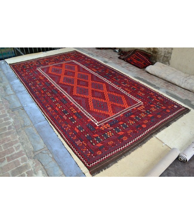 Handgewebte Orientalisch Wolle Kelim Teppich 468 x 258 cm