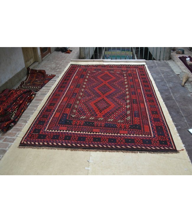 Handgewebte Orientalisch Wolle Kelim Teppich 389 x 236 cm