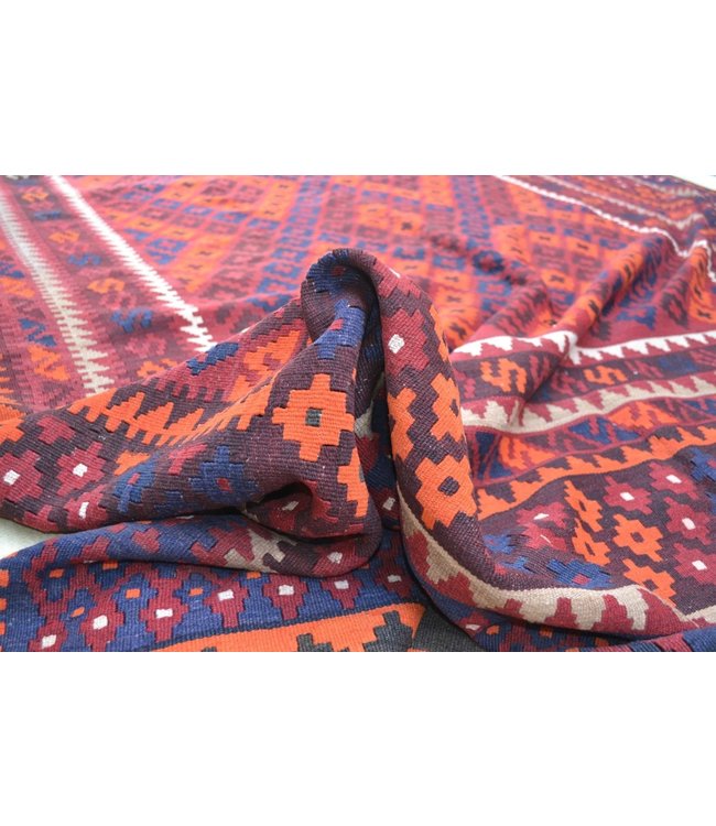 Hand Woven Afghan Wool Kilim Area Rug 369 x 241 cm