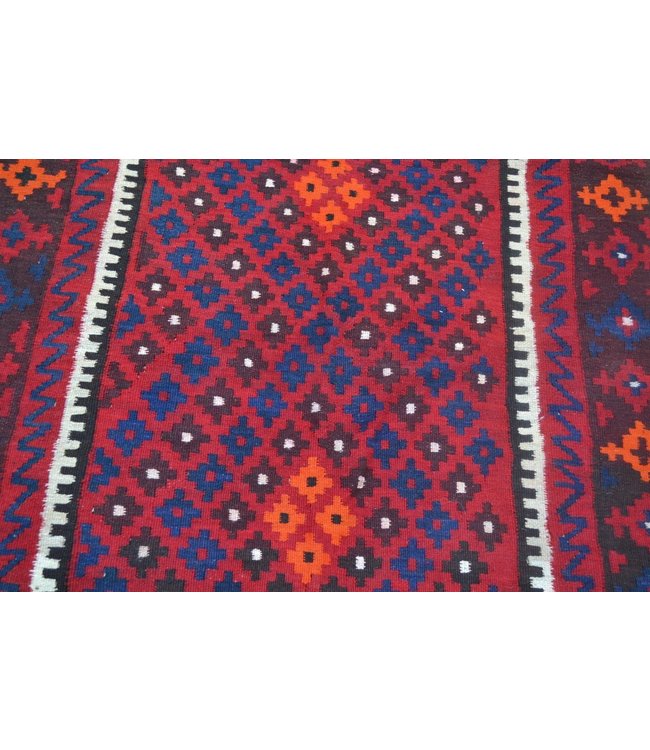 Hand Woven Afghan Wool Kilim Area Rug 243 x 155 cm