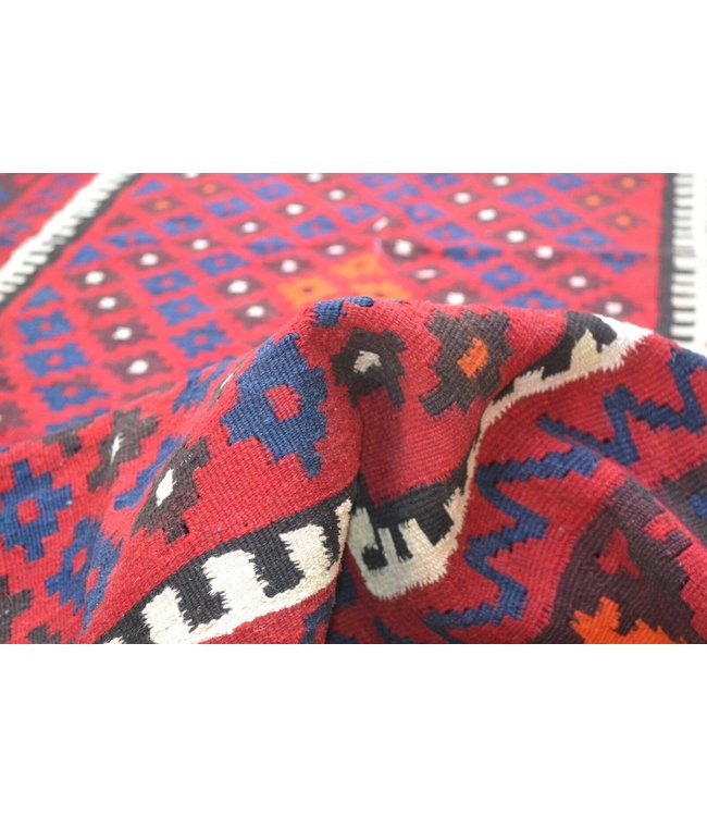 Hand Woven Afghan Wool Kilim Area Rug 243 x 155 cm