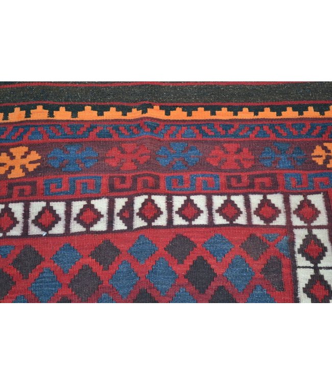 Hand Woven Afghan Wool Kilim Area Rug 236 x 133 cm