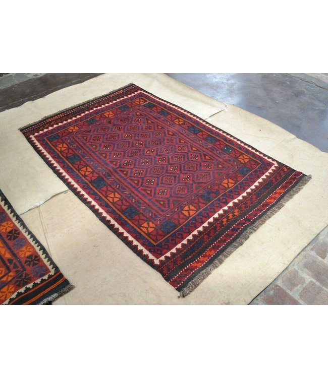Handgewebte Orientalisch Wolle Kelim Teppich 195 x120 cm