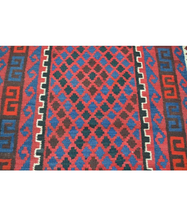 Handgemaakt Oosters Kelim Wol Vloerkleed 201 x 105 cm