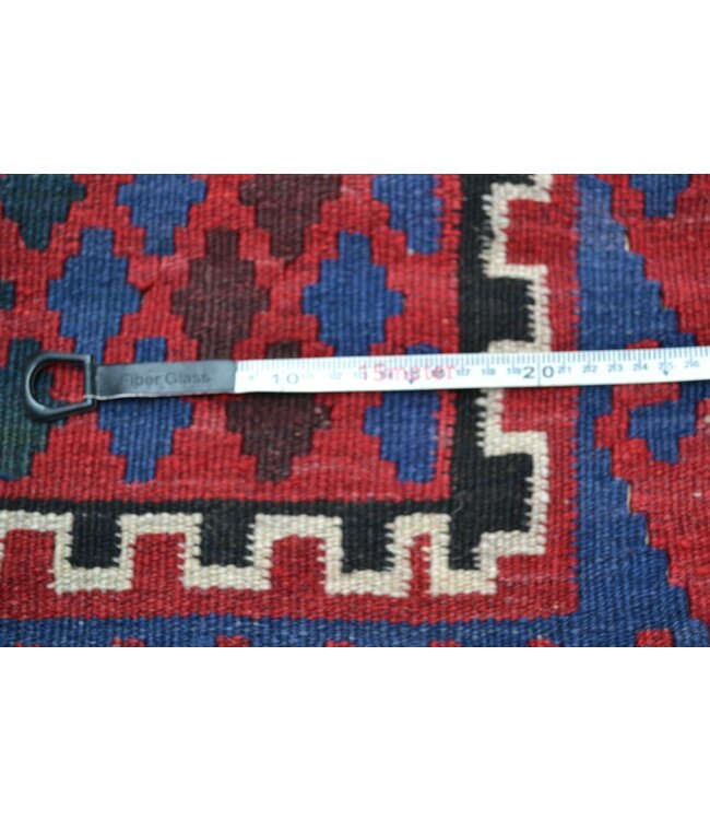 Hand Woven Afghan Wool Kilim Area Rug  201 x 105 cm (6'7 x 3'5) feet