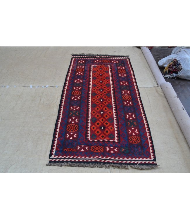 Hand Woven Afghan Wool Kilim Area Rug 204 x 100 cm ( 6'8x3'3) Feet