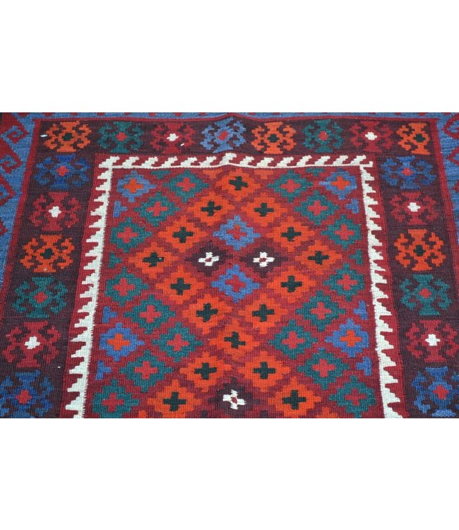 Hand Woven Afghan Wool Kilim Area Rug 198 x 100 cm (6'5x3'3) Feet