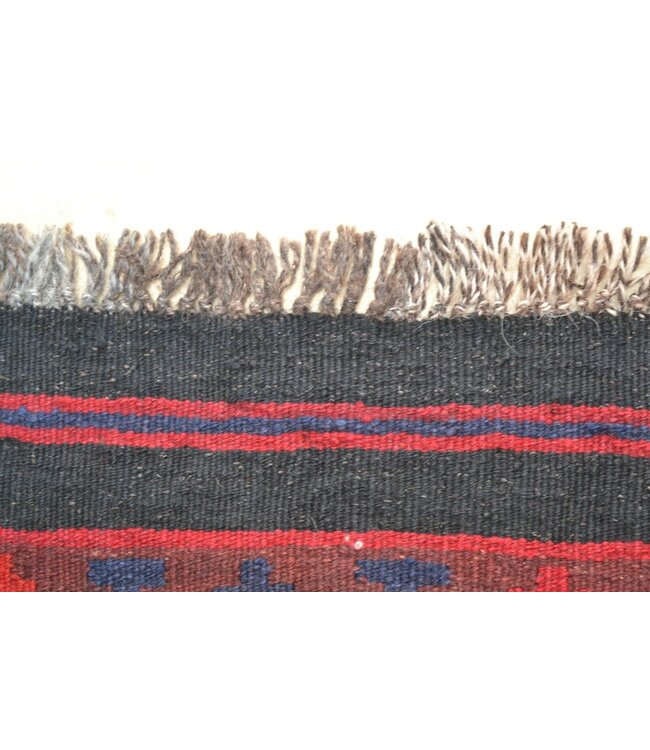 Handgemaakt Oosters Kelim Wol Vloerkleed 218 x 107cm