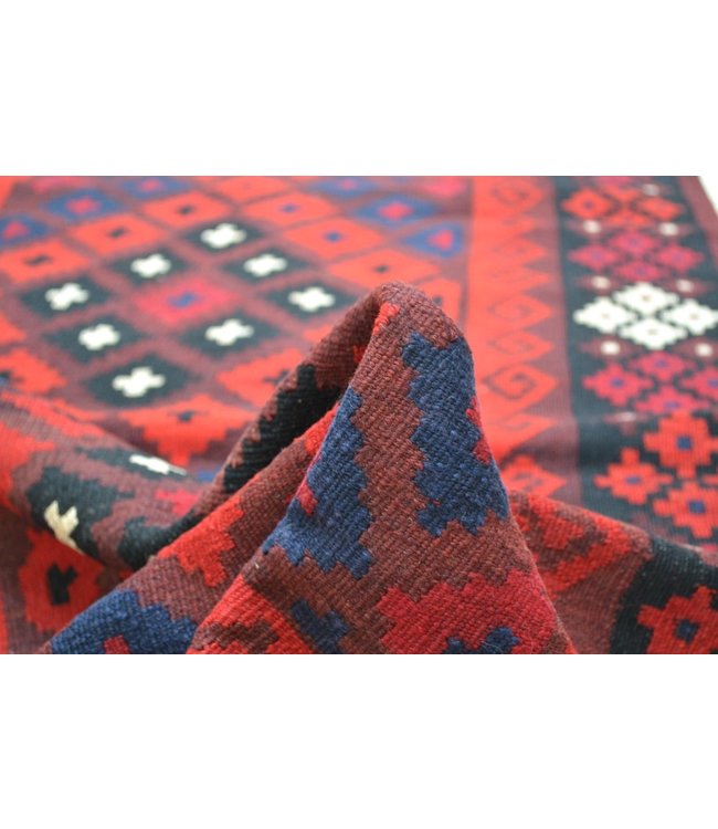 Hand Woven Afghan Wool Kilim Area Rug 218 x 107 cm ( 7'1x3'6) Feet