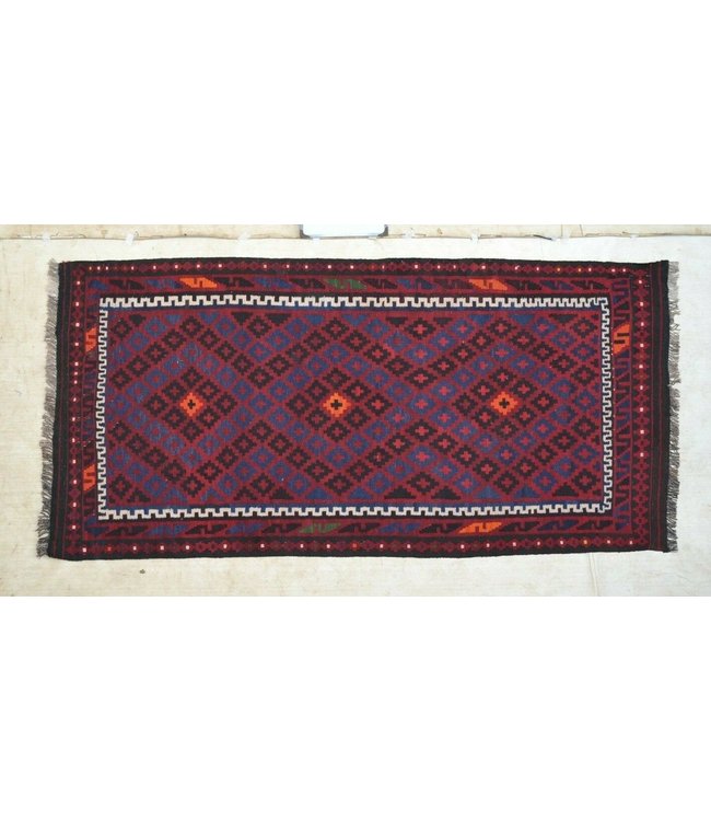 Handgemaakt Oosters Kelim Wol Vloerkleed211 x 100cm