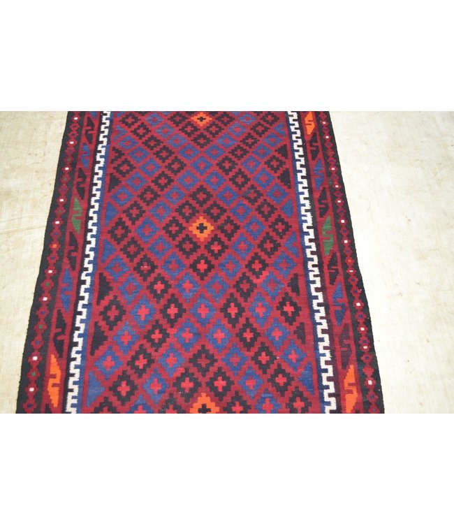 Hand Woven Afghan Wool Kilim Area Rug 211 x 100 cm ( 6'11 x 3'30) feet