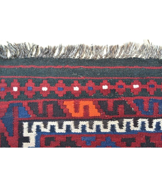 Hand Woven Afghan Wool Kilim Area Rug 211 x 100 cm ( 6'11 x 3'30) feet