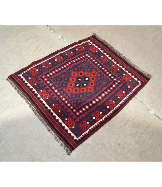 Handgemaakt Oosters Kelim Wol Vloerkleed  102 x 82cm