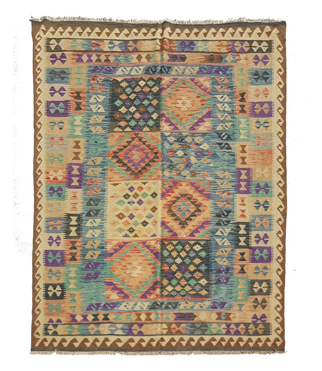 Handgewebte Orientalisch Wolle Kelim Teppich 295x195 cm