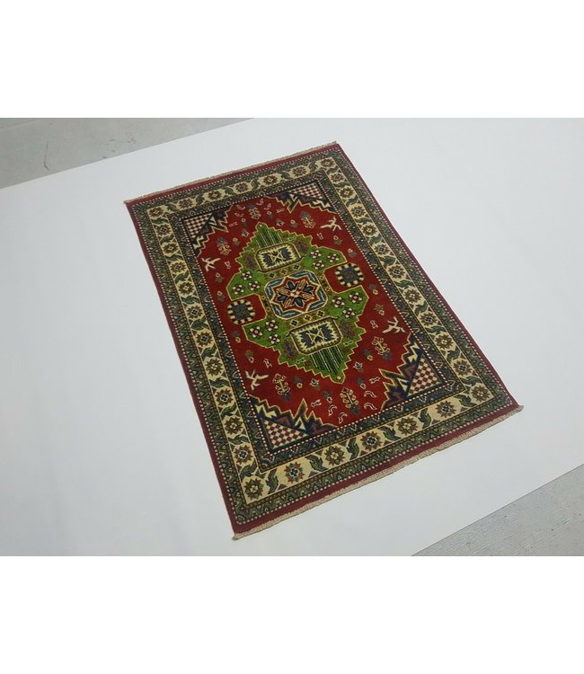 (4'9 x 3'4 ) feet Hand knotted wool kazak area rug k 145 x 103 cm