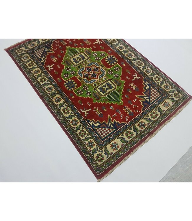 Handgeknoopt kazak tapijt 145 x 103 cm vloerkleed tapijt