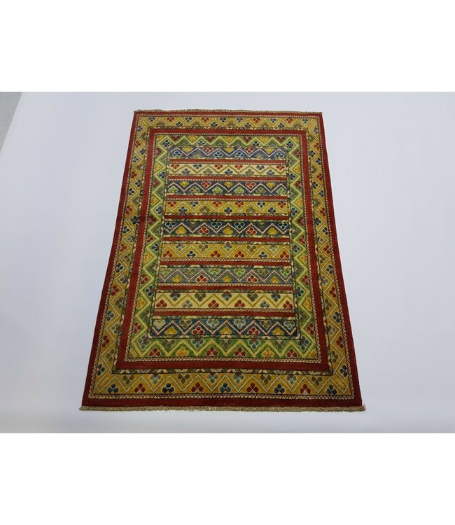 (4'10 x 3'2) feet Hand knotted wool kazak area rug 148 x 99 cm